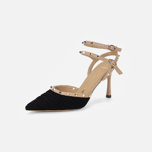 Rivet Design Pointed Stiletto Heels