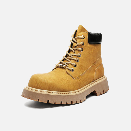 Thick-soled Mid-cut Side Zipper Outdoor Boots